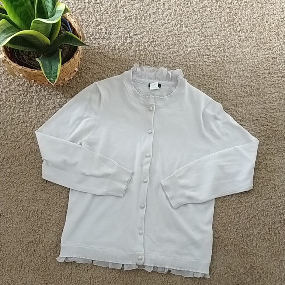 J. Crew ruffle cardigan